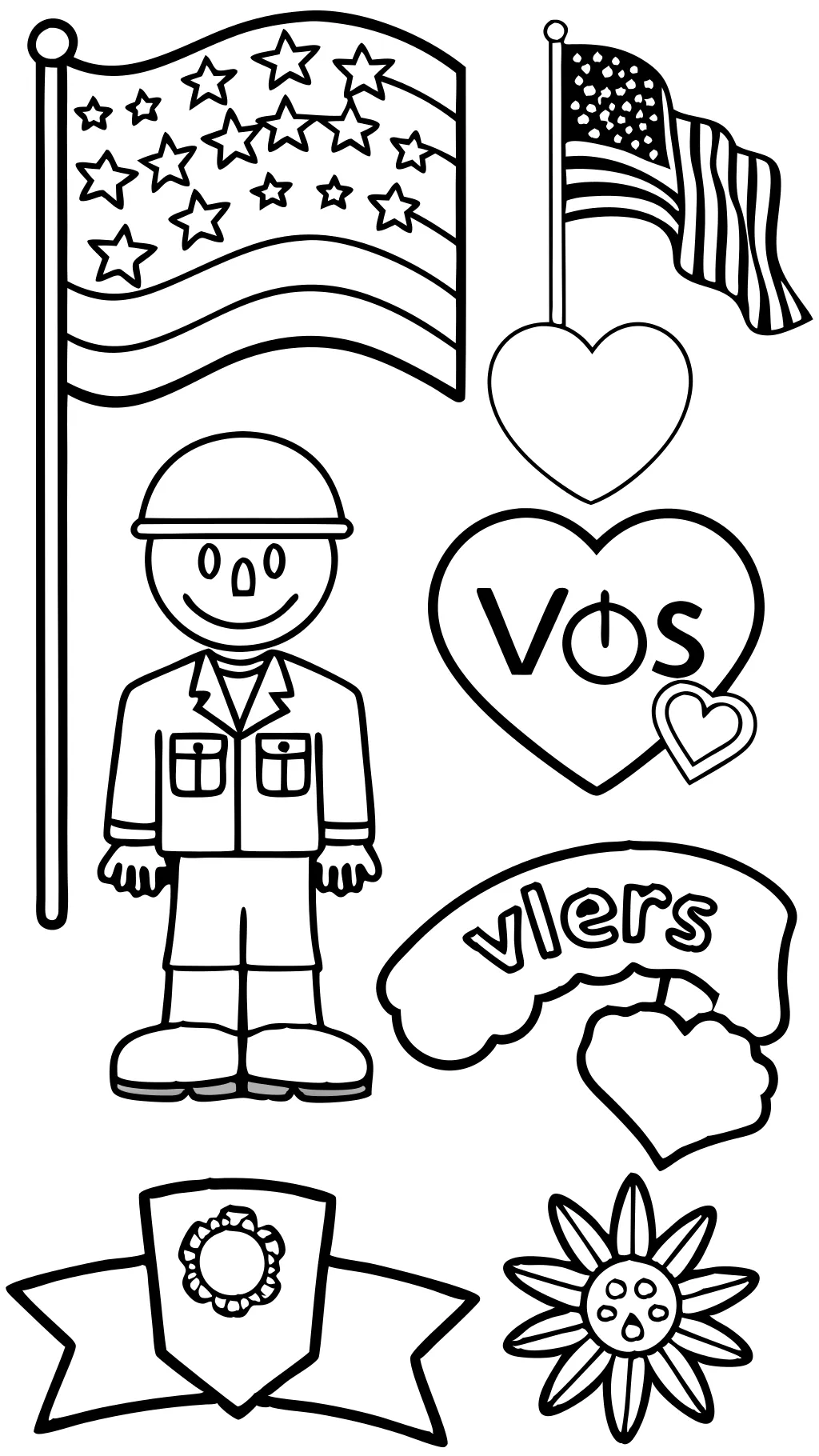 Páginas para colorear Dibujos fáciles del Día de Veteranos